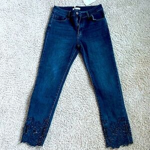 Florencia (Barcelona), Embellished Skinny Ankle Jeans, Size 40, NWT